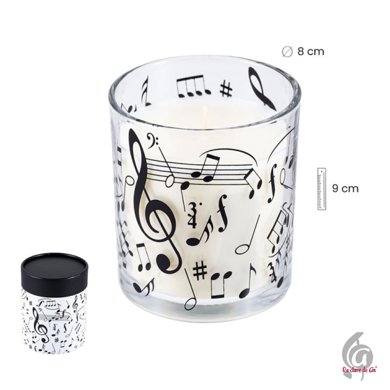 Vela musical en vaso de...