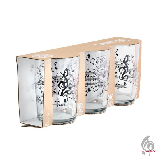 Set de 3 vasos musicales - 530 ml