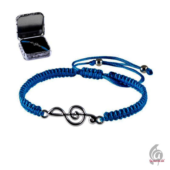 Pulsera clave de sol azul oscuro