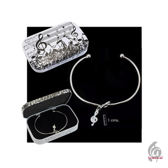 Pulsera rígida plateada...