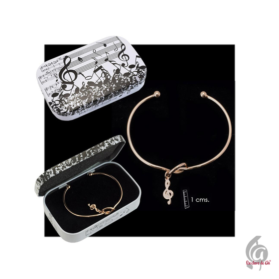 Pulsera rígida rosa clave...