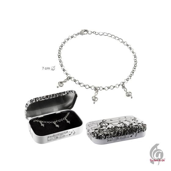 Pulsera plateada 3 claves...