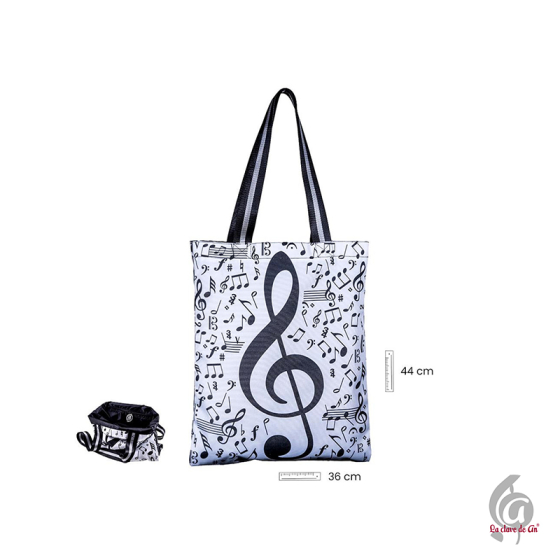 Bolso tote musical con gran clave de sol