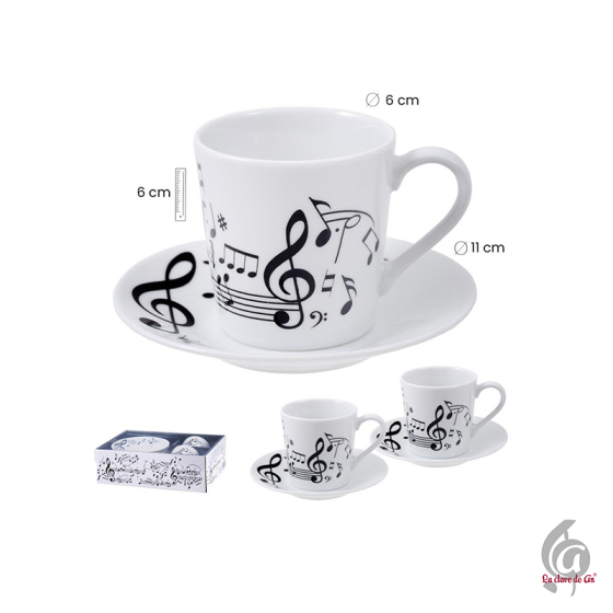 Set musical de 2 tazas de café
