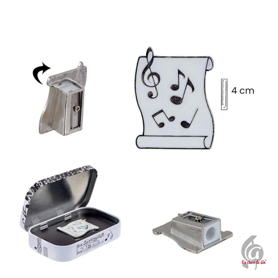 Sacapuntas musical en lata