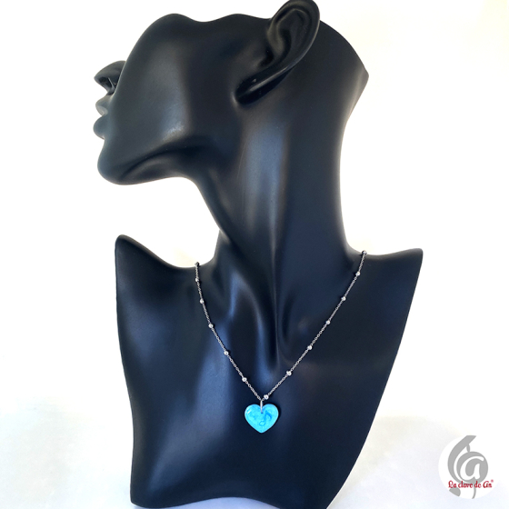 Colgante corazón azul con...