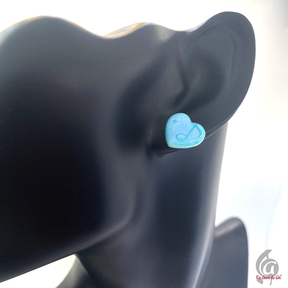 Pendientes corazón azul